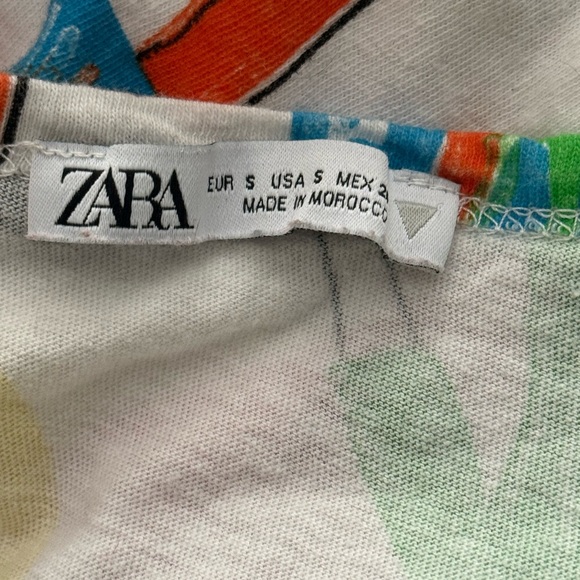 Zara Multicolor Graphic Women’s Tee 100% Cotton T-Shirt - Picture 7 of 7